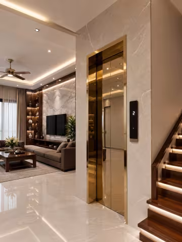 Thang máy gia đình Tân Tiến lắp đặt hoàn thiện